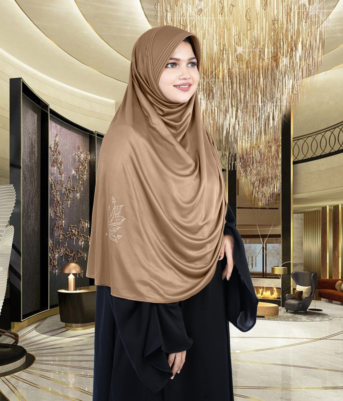 Mehar Hijab's Glamour in Modesty Fazluna Sigle side Frill Hijab XL