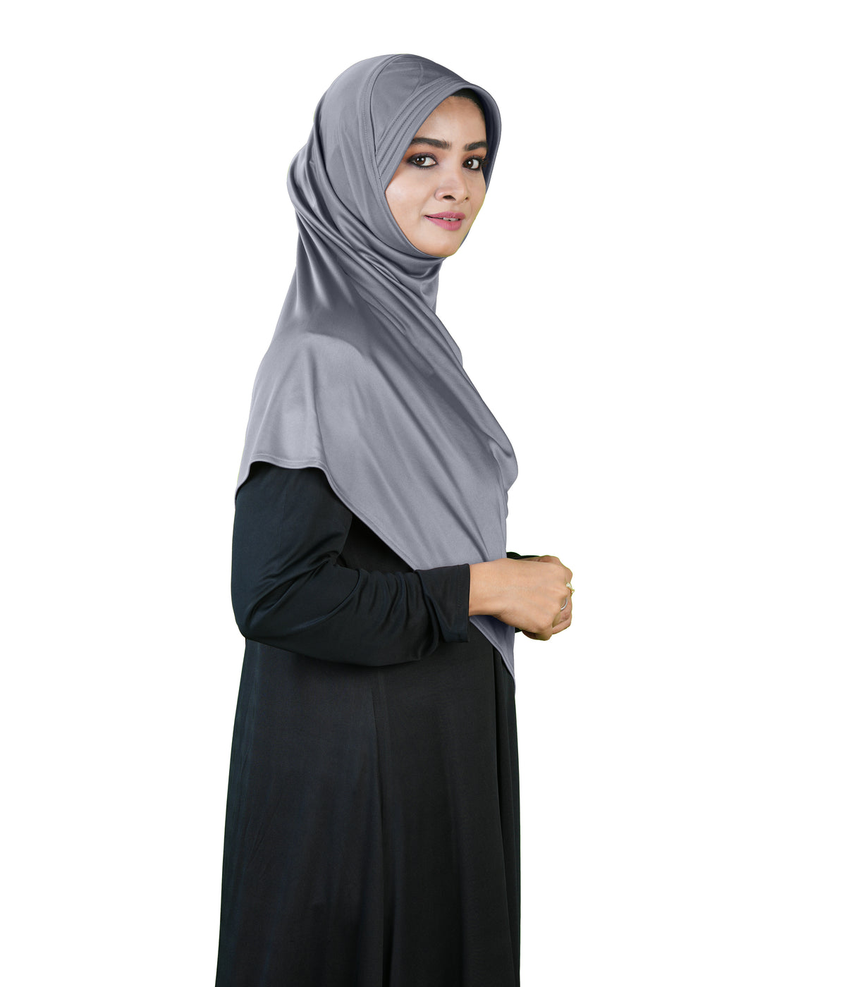 Famya Hijab Elegant Modest Hijab with Lace-Up Shoulder & Stone Embel