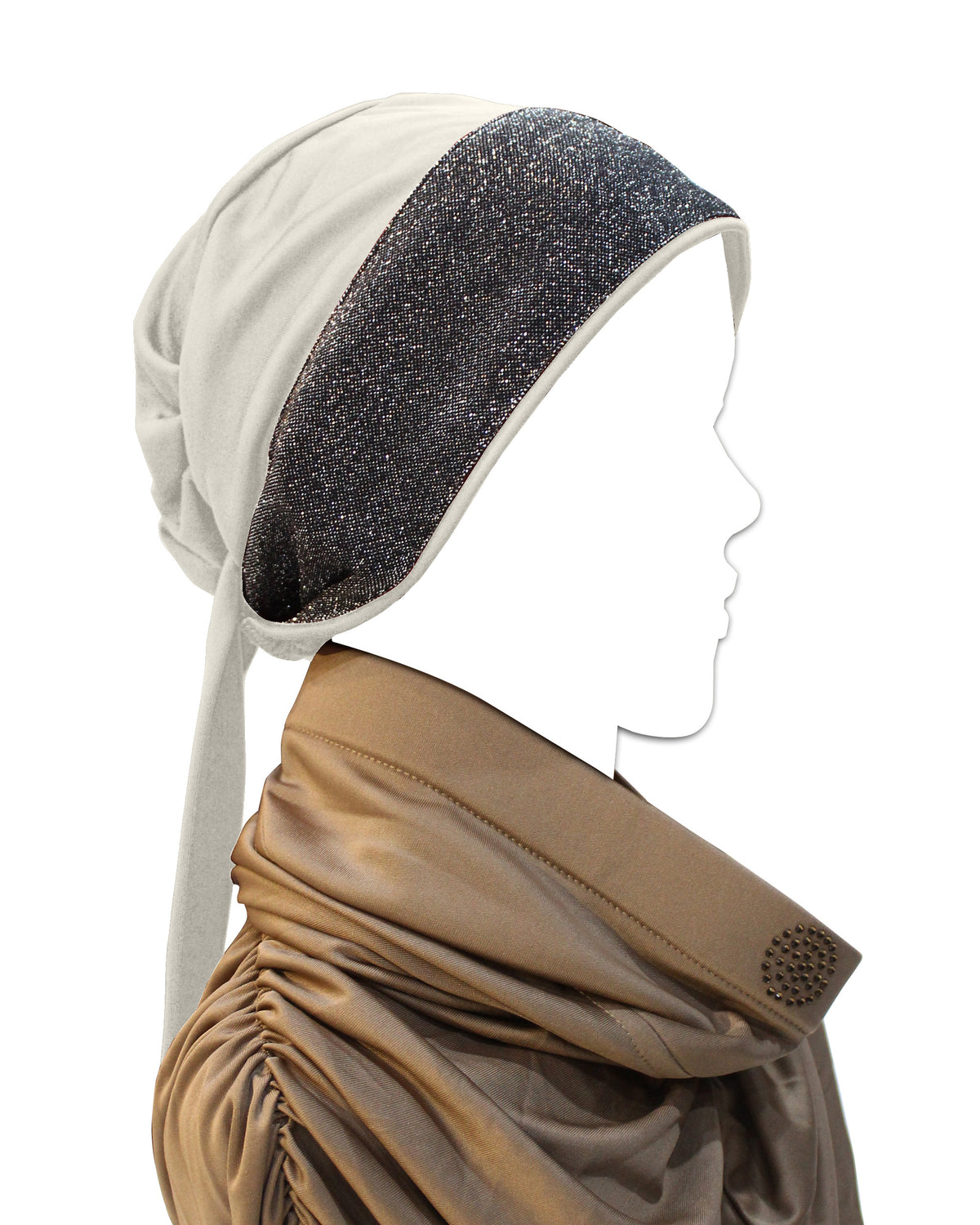 Mehar Hijab`s Women's Stylish Ponytail Headwrap Glitter Twinkle T Cap