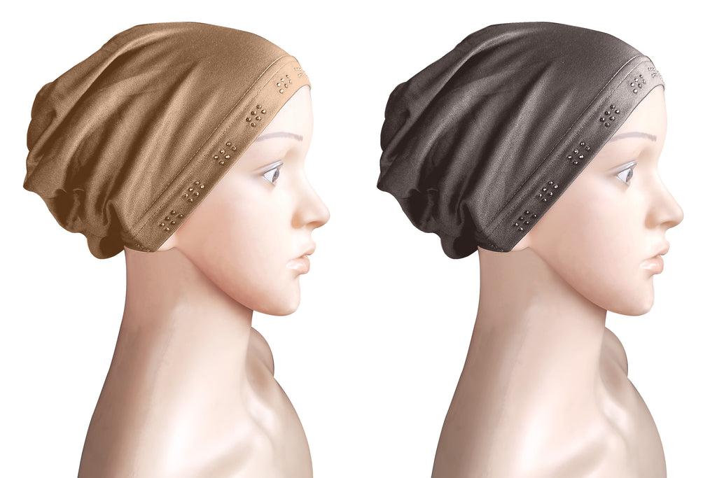 Mehar Hijab Women's Hair Bonnet SD Cap (set of 2)