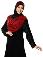 WOMEN'S STYLISH DUAL TONE AFEEFA HIJAB BLACK AND GREY