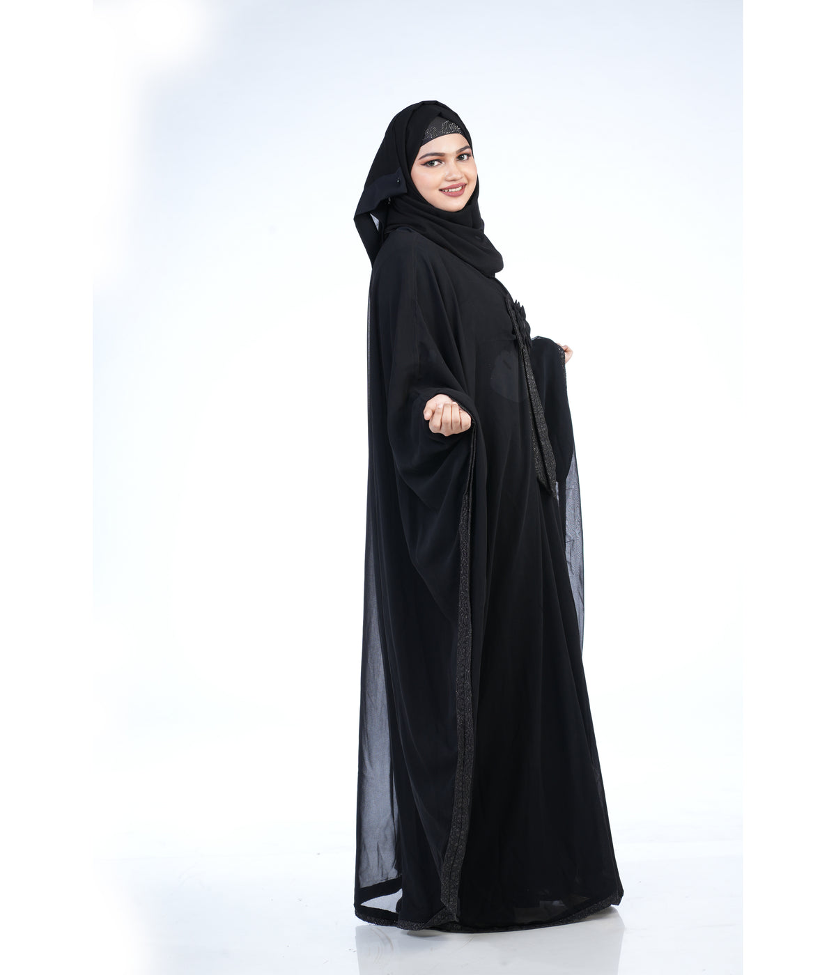 Mehar Premium Stylish Zada Abaya Full Set(3 pice)
