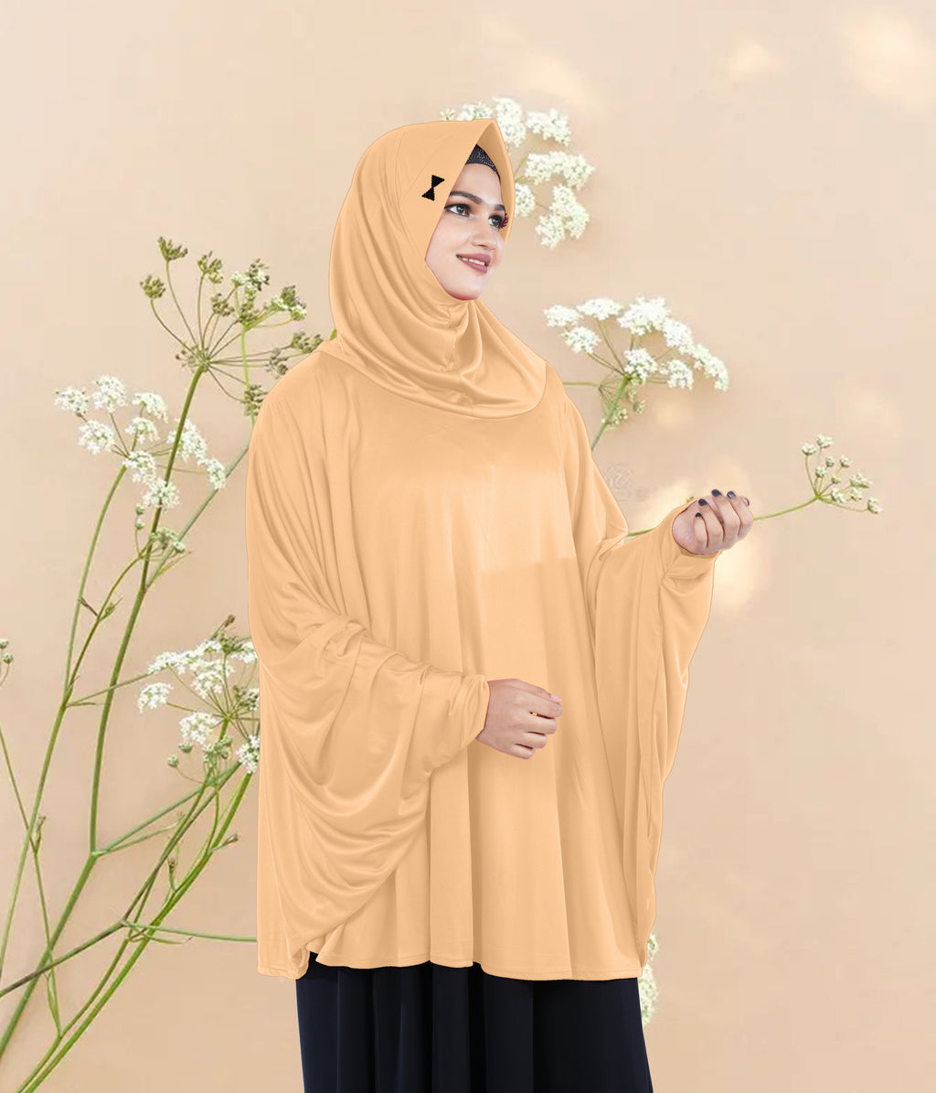 Women's Stylish Soft Rich Polyester Fabric Hanana Sleeve Hijab F Size