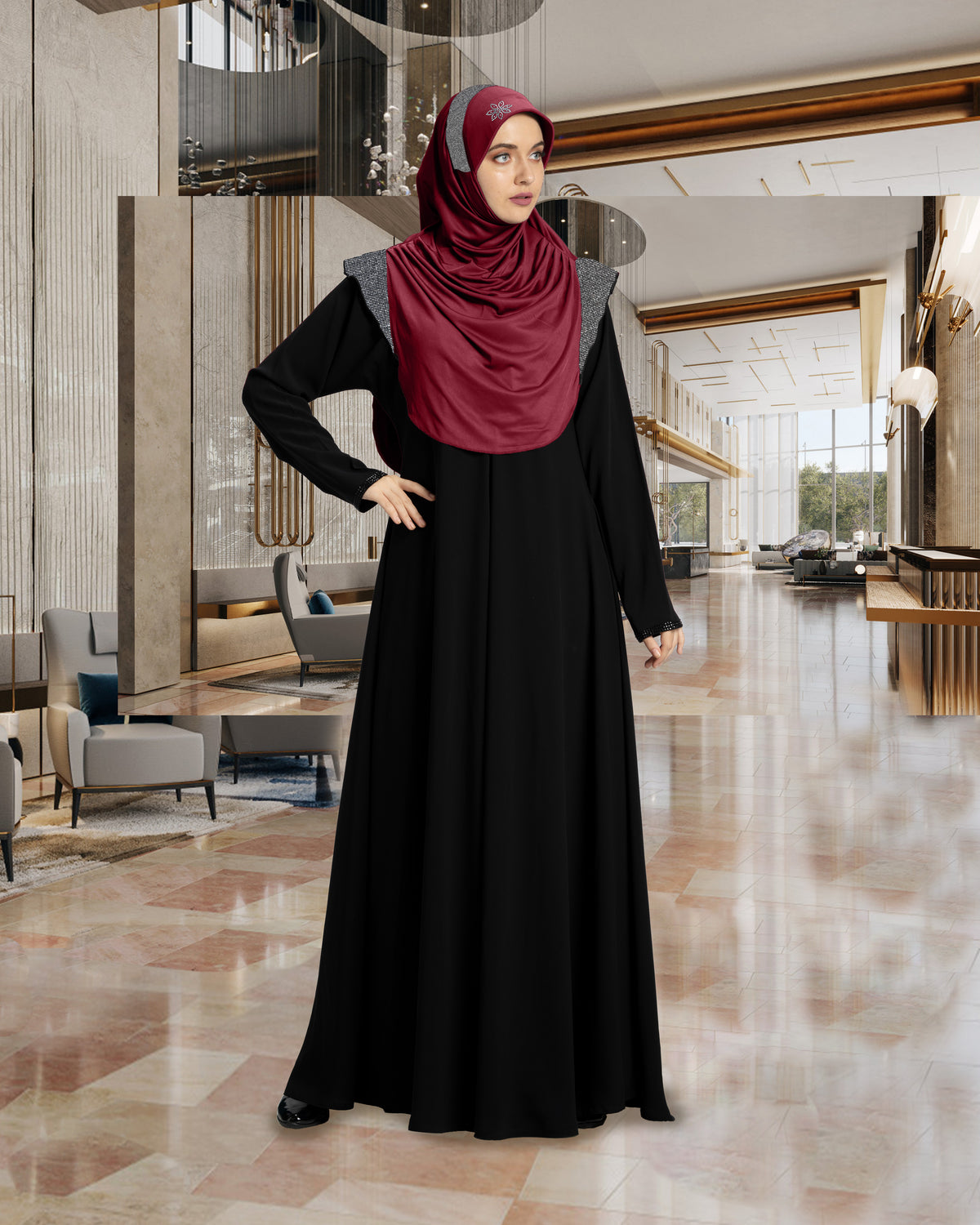 Mehar Hijab's Modest Women's Designed Stylish Cut Naaz Hijab XL