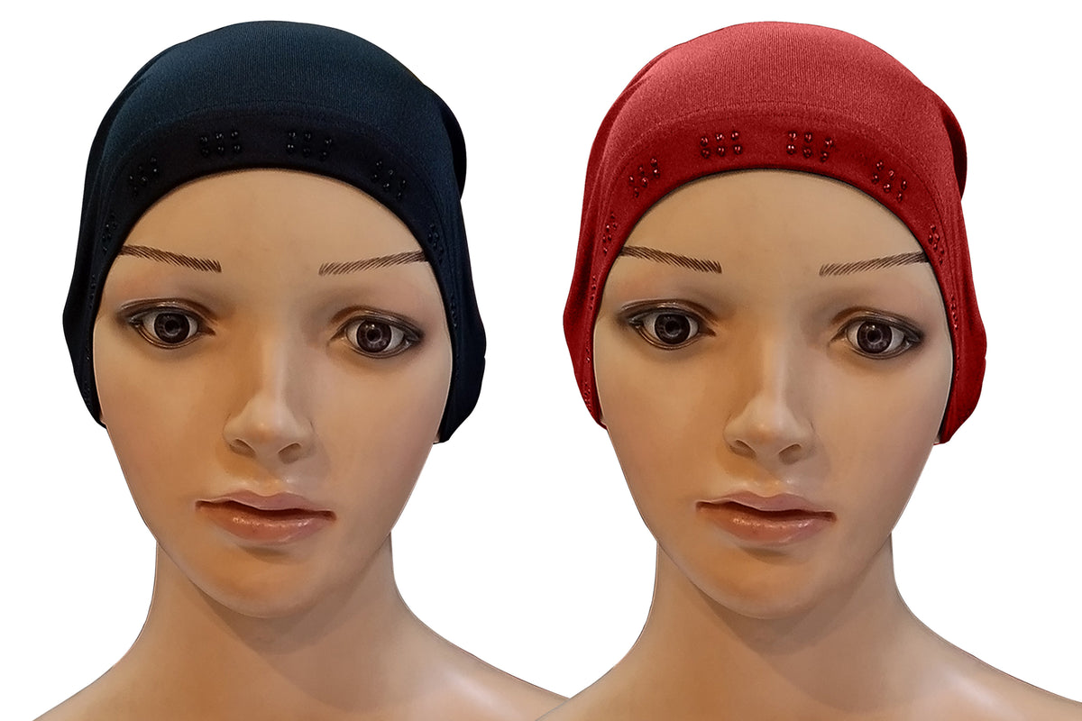 Mehar Hijab Women's Hair Bonnet SD Cap (set of 2)