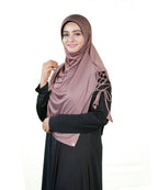 Famya Hijab Elegant Modest Hijab with Lace-Up Shoulder & Stone Embellishment