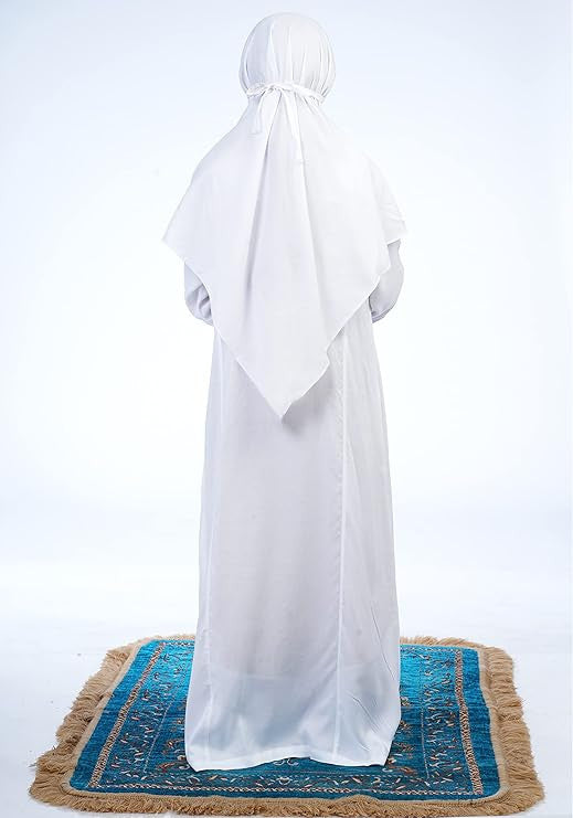 Mehar Hijab's Girls Prayer Dress Namazi dress Kids Prayer Dress White