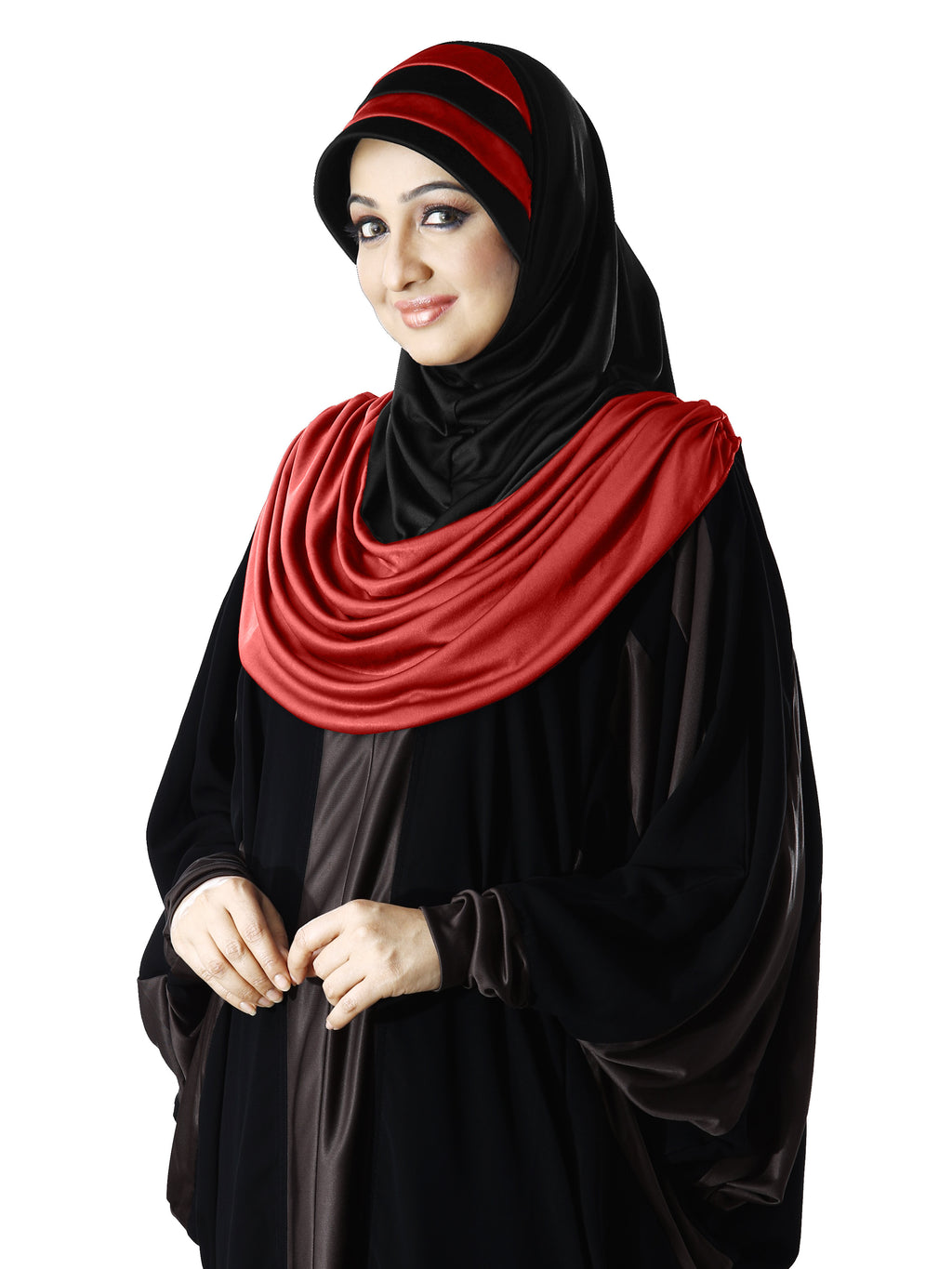 WOMEN'S STYLISH DUAL TONE AFEEFA HIJAB BLACK AND GREY