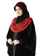 WOMEN'S STYLISH DUAL TONE AFEEFA HIJAB BLACK AND GREY
