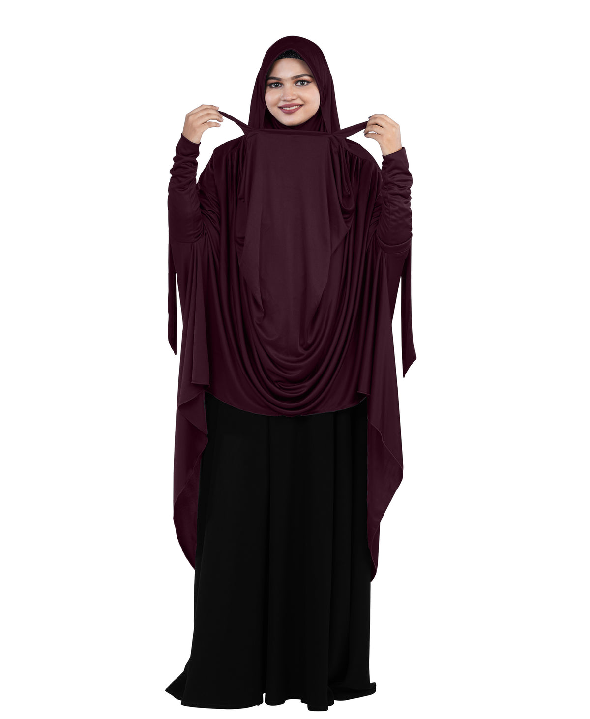 Mehar Hijabs Safia Face Mask Long Hijab for Women – Full Coverage Khimar with In