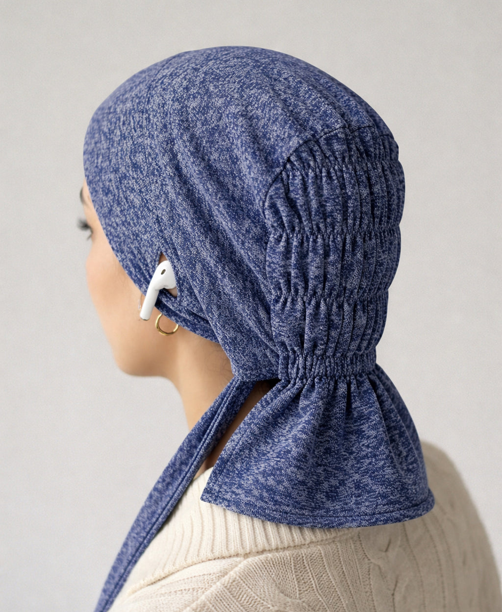 Dr. Ayesha Volume Tail Cap,Stretch Hijab with Stethoscope Ear Hole.Breathable