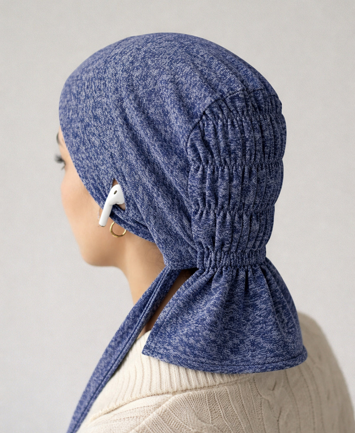 Dr. Ayesha Volume Tail Cap,Stretch Hijab with Stethoscope Ear Hole.Breathable