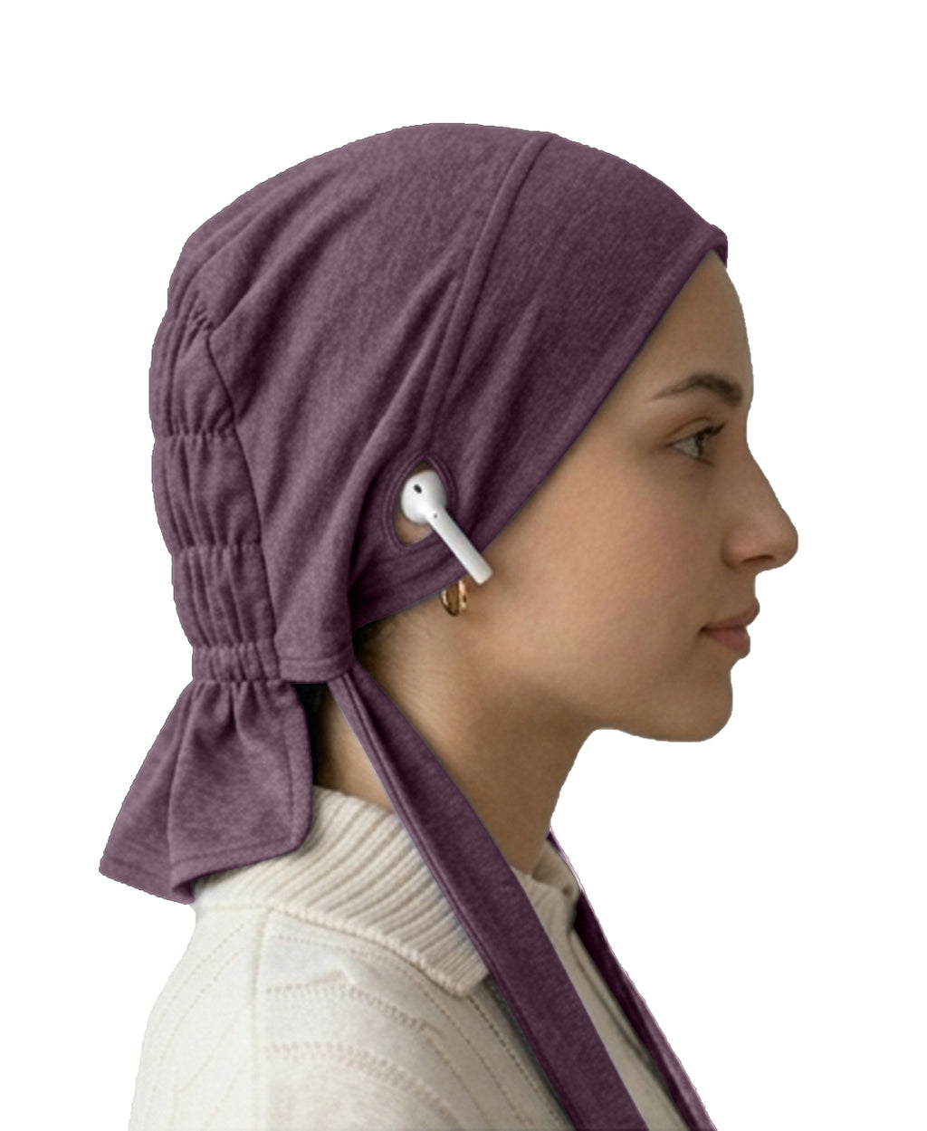 Dr. Ayesha Volume Tail Cap,Stretch Hijab with Stethoscope Ear Hole.Breat