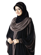 WOMEN'S STYLISH DUAL TONE AFEEFA HIJAB BLACK AND GREY
