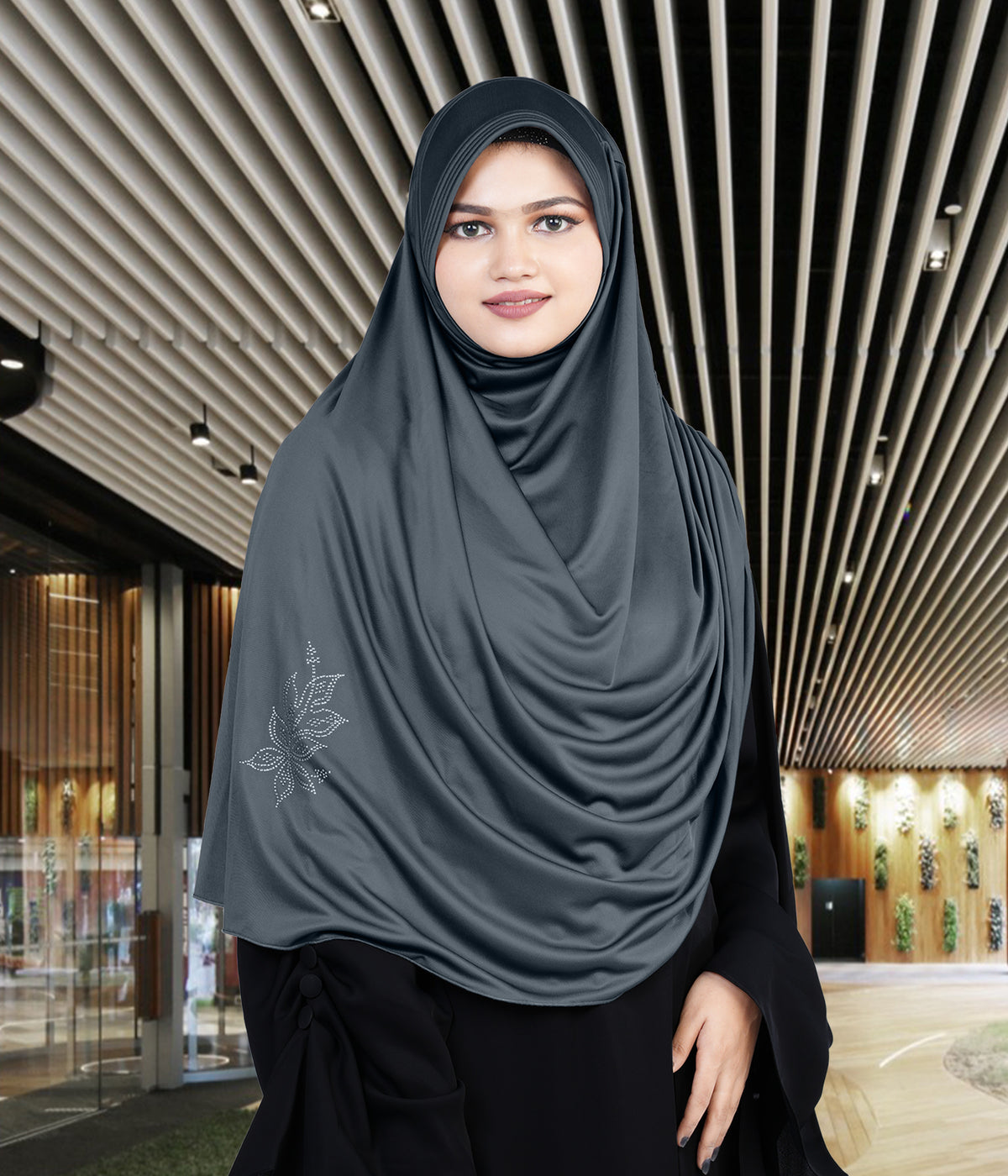 Mehar Hijab's Glamour in Modesty Fazluna Sigle side Frill Hijab XL