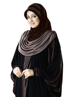 WOMEN'S STYLISH DUAL TONE AFEEFA HIJAB BLACK AND GREY