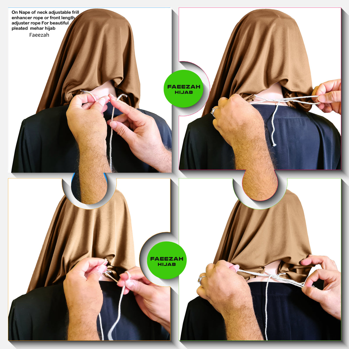 Modest Women's Fleeted Stylish Feel Good Fabric FAEEZAH Hijab Gold