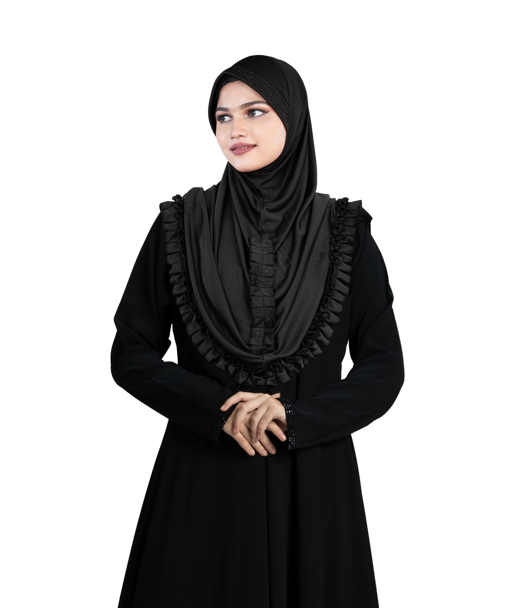 Mehar Stylish Elegant Look Gushan Hijab