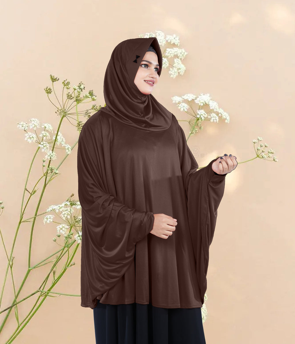 Women's Stylish Soft Rich Polyester Fabric Hanana Sleeve Hijab F Size