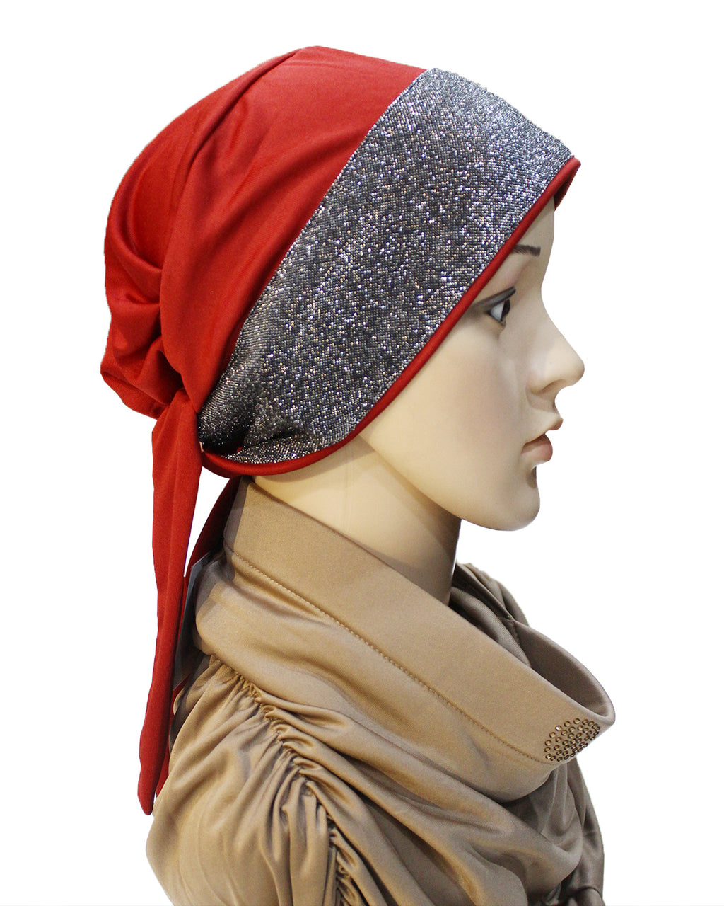 Mehar Hijab`s Women's Stylish Ponytail Headwrap Glitter Twinkle T Cap