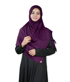 Mehar Famya Elegant Modest Hijab with Lace-Up Shoulder
