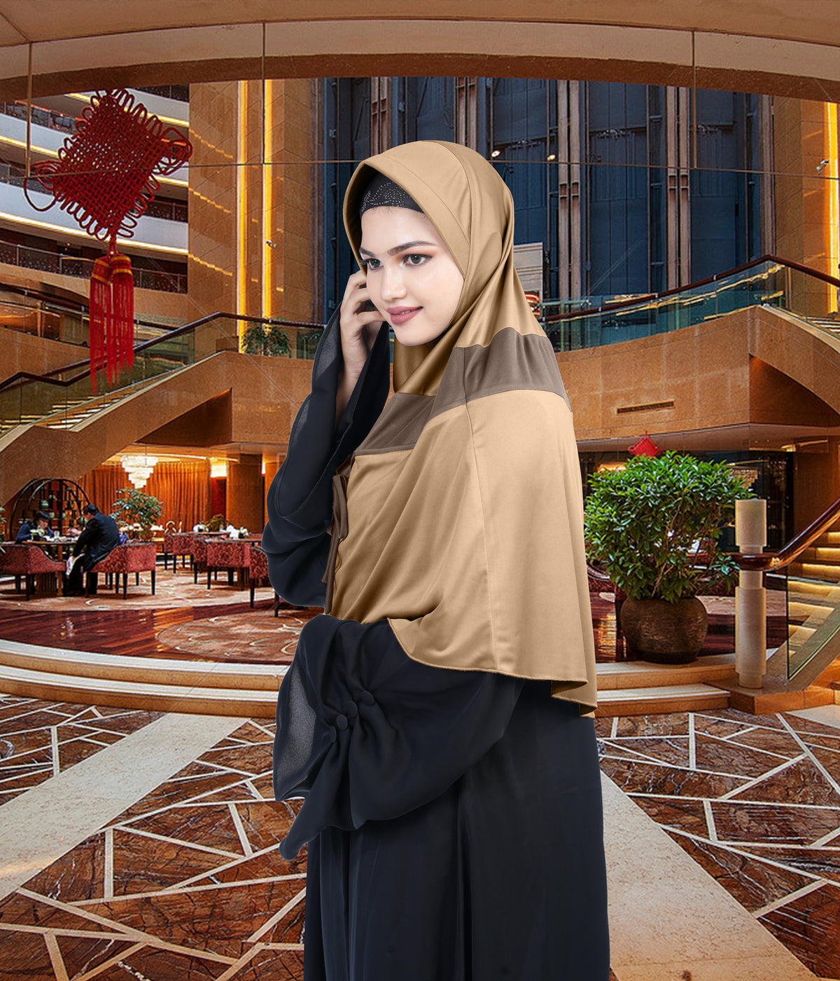 Mehar Shakira Elegant Dual-Tone Knot Hijab