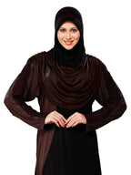 WOMEN'S STYLISH DUAL TONE AFEEFA HIJAB BLACK AND GREY