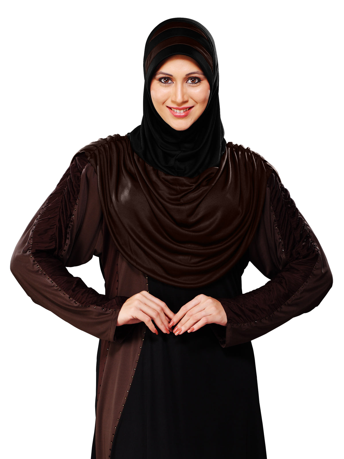 WOMEN'S STYLISH DUAL TONE AFEEFA HIJAB BLACK AND GREY