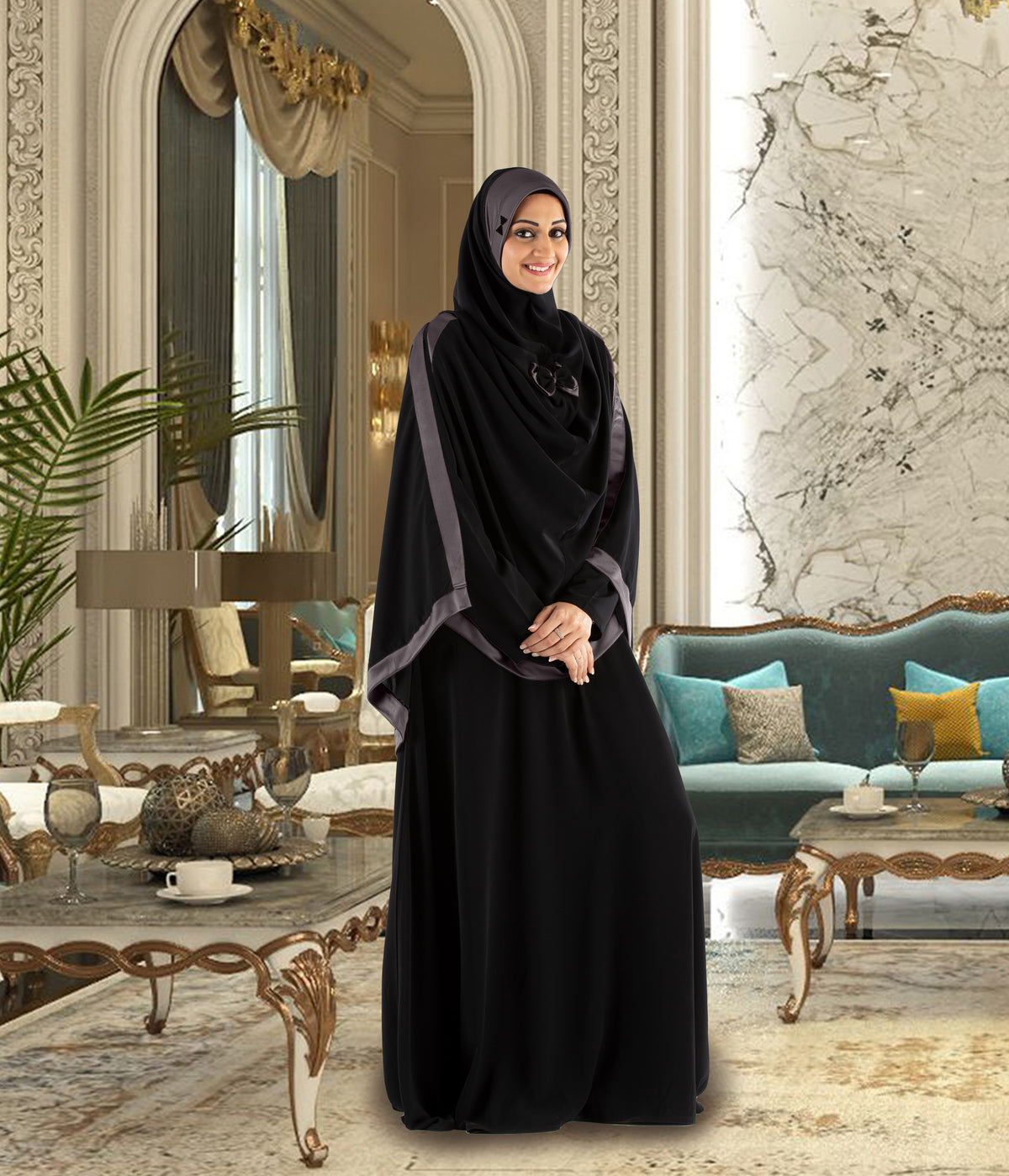 Modest Women's Stylish Soft Rich Crepe Long Hijab GHANIA KHIMAR