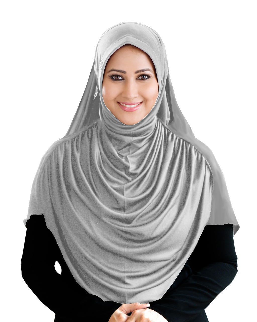 Modest Women's Fleeted Stylish Feel Good Fabric FAEEZAH Hijab Silver