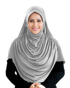 Modest Women's Fleeted Stylish Feel Good Fabric FAEEZAH Hijab Silver