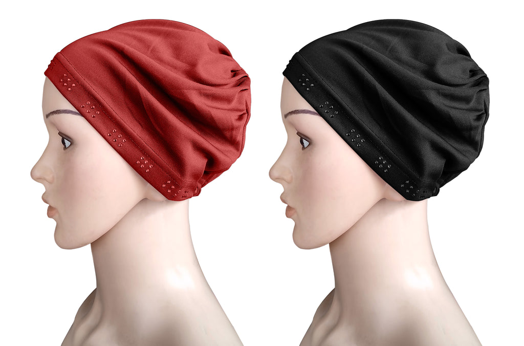 Mehar Hijab Women's Hair Bonnet SD Cap (set of 2)