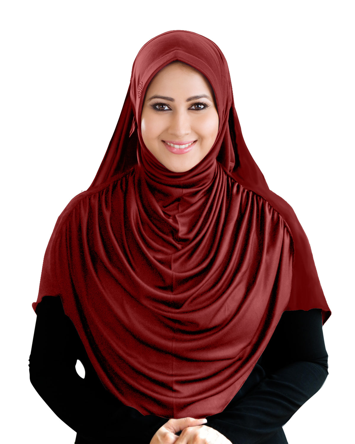 Modest Women's Fleeted Stylish Feel Good Fabric FAEEZAH Hijab Dark Maroon