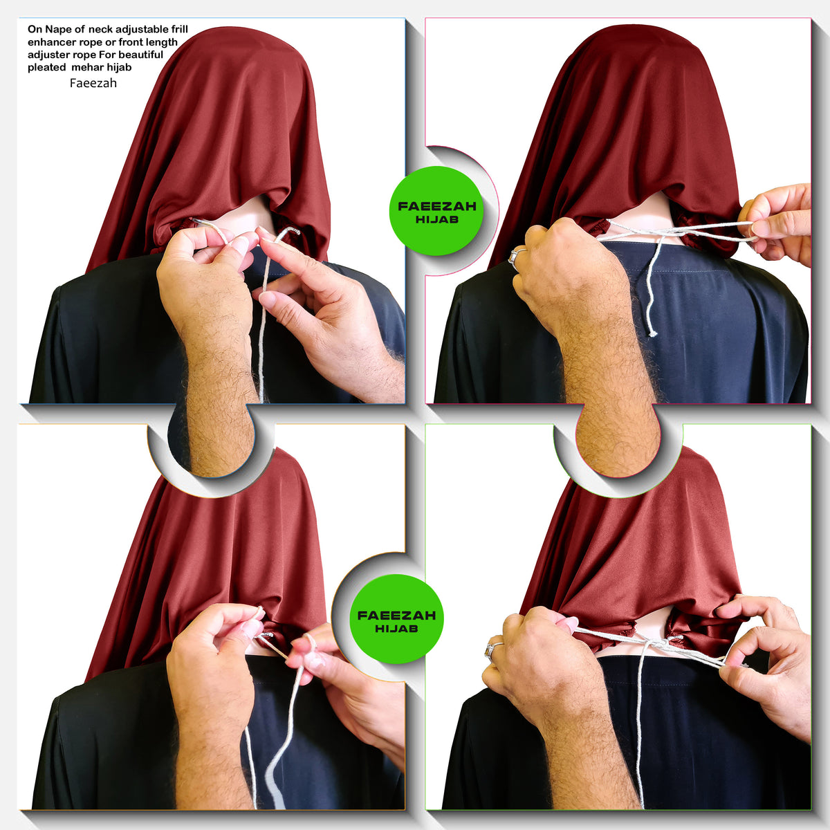 Modest Women's Fleeted Stylish Feel Good Fabric FAEEZAH Hijab Dark Maroon