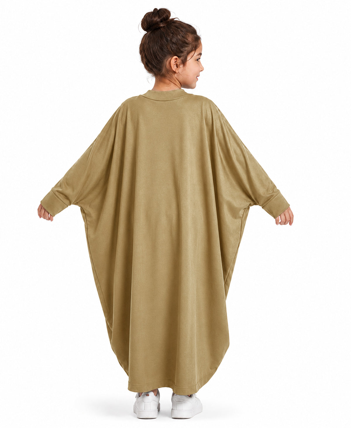 Little Mehariya Kids Lycra Abaya for Girls – Modest Batwing Sleeve Dress