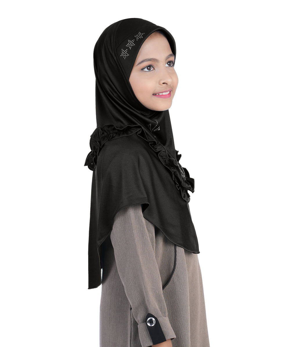 Mehar Little Nidha Hijab for Girls – Embellished with Embroidery & a