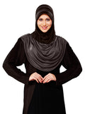 WOMEN'S STYLISH DUAL TONE AFEEFA HIJAB BLACK AND GREY