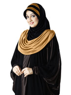 WOMEN'S STYLISH DUAL TONE AFEEFA HIJAB BLACK AND GREY