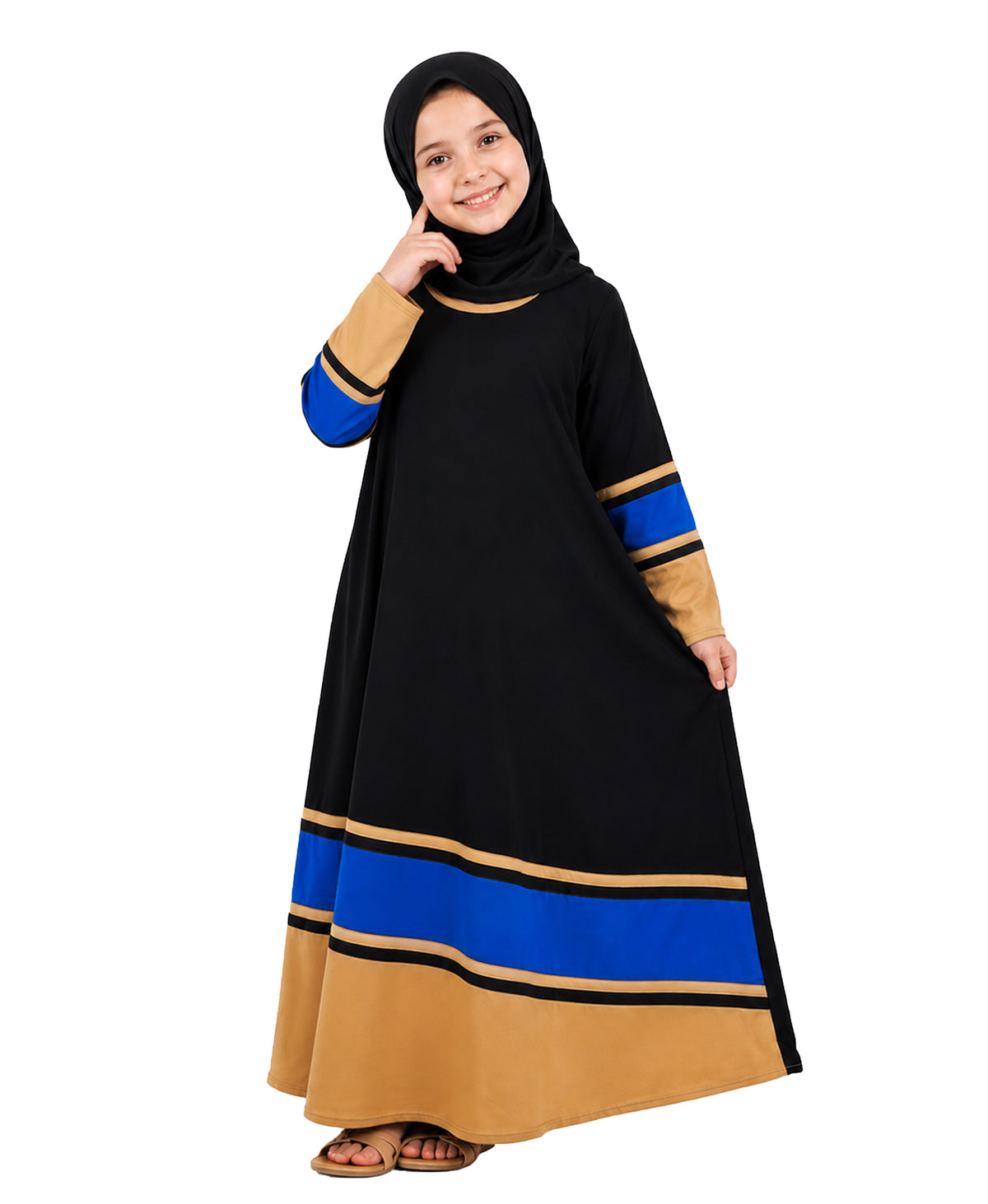Mehar Little Shaheen Kids Abaya | Premium Lycra Crepe Islamic Dress for Girls