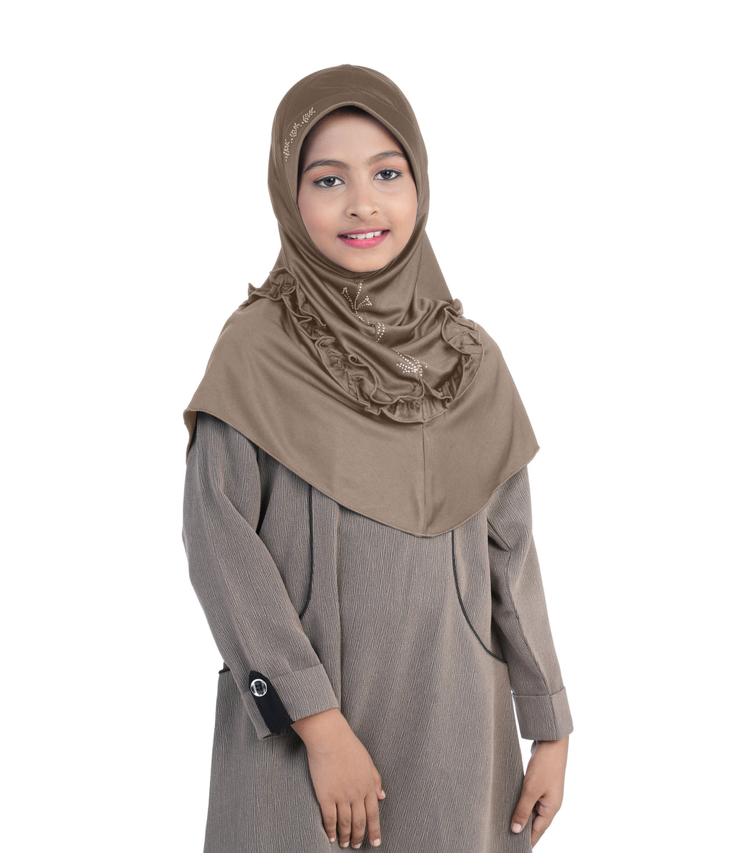 Mehar Little Nidha Hijab for Girls – Embellished with Embroidery & Stone