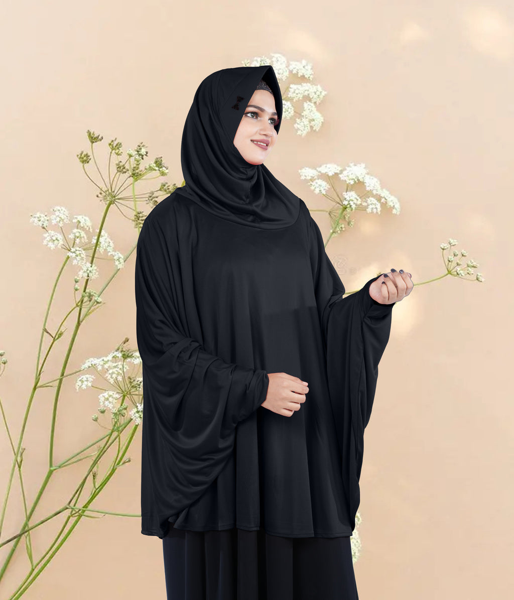 Women's Stylish Soft Rich Polyester Fabric Hanana Sleeve Hijab F Size