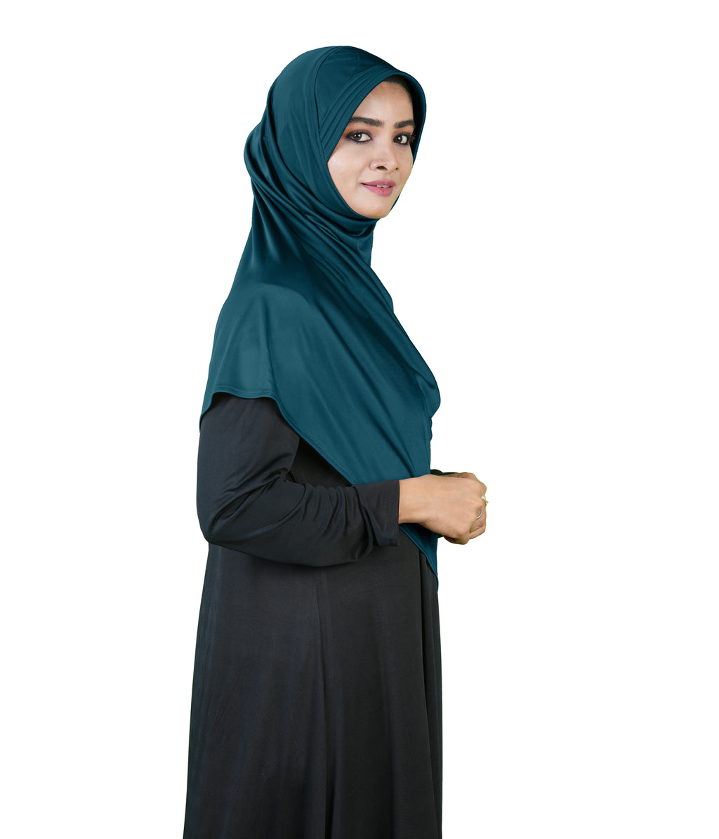 Famya Hijab Elegant Modest Hijab with Lace-Up Shoulder & Stone Embellishment