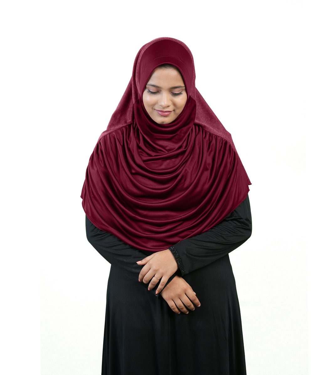 Mehar Faeezah DD Hijab – Dual-Drape Two-Tone Layered Hijab for Modest