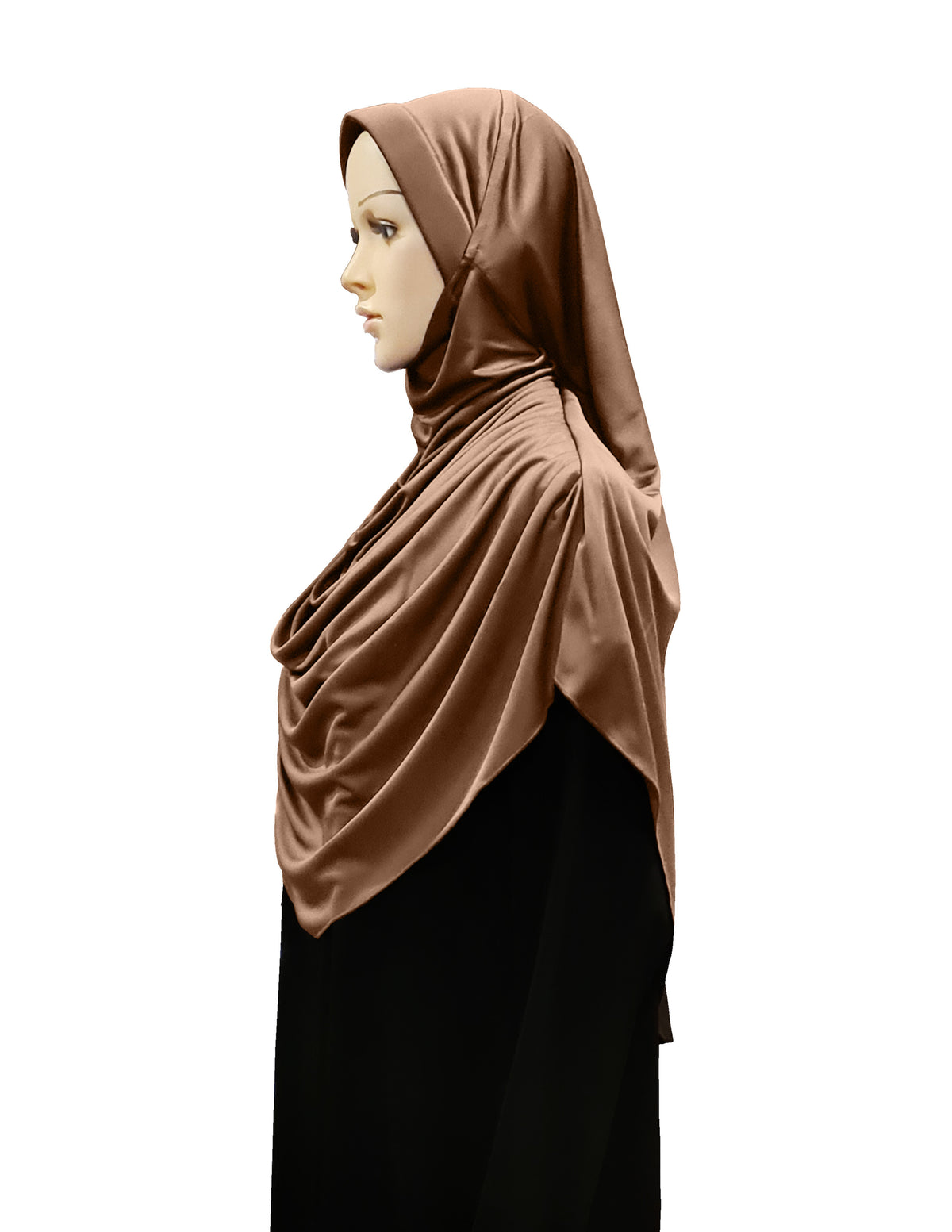 Modest Women's Fleeted Stylish Feel Good Fabric FAEEZAH Hijab Dark Wheat