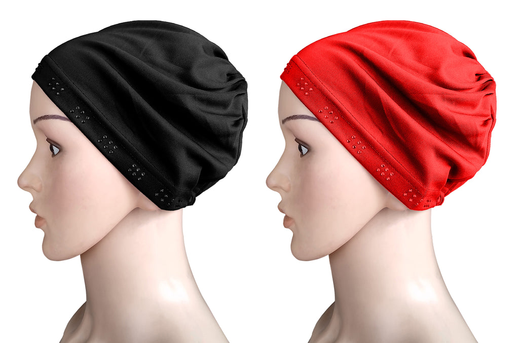 Mehar Hijab Women's Hair Bonnet SD Cap (set of 2)