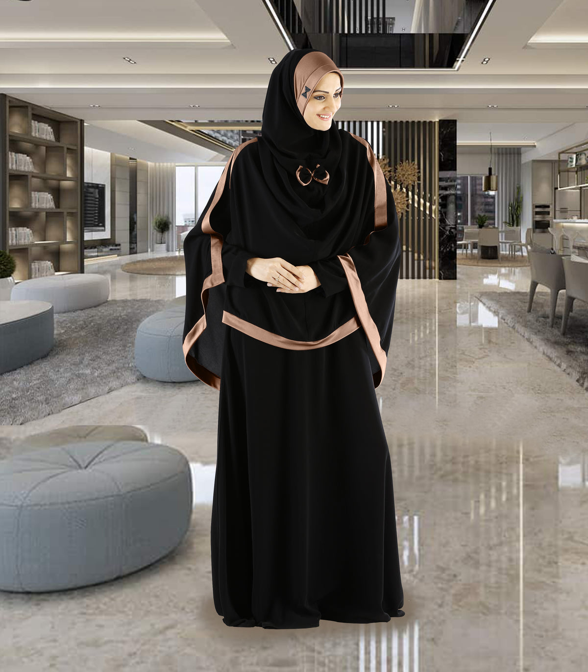Modest Women's Stylish Soft Rich Crepe Long Hijab GHANIA KHIMAR