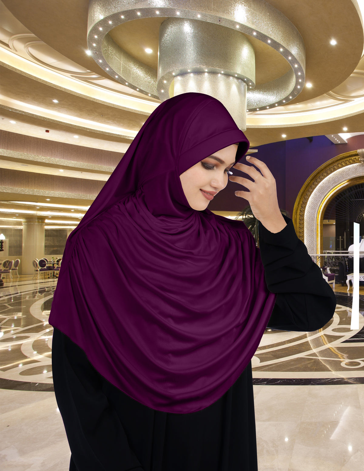 Modest Women's Designed Fleeted Stylish Feel Good Fabric FAEEZAH HIJAB WINE