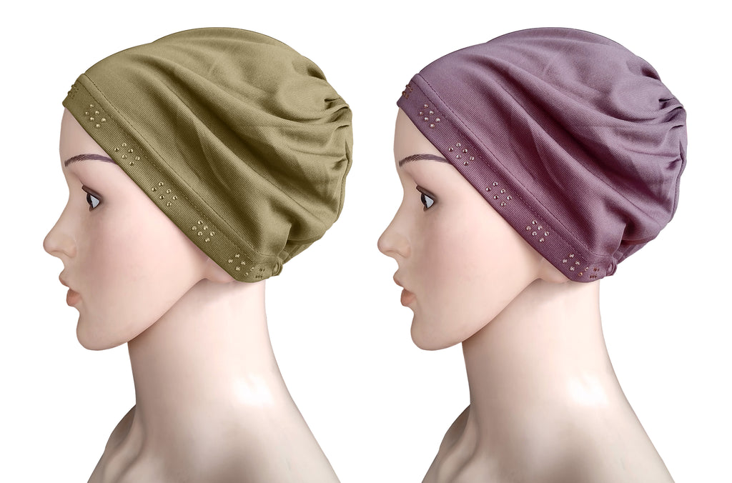 Mehar Hijab Women's Hair Bonnet SD Cap (set of 2)