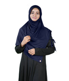Mehar Famya Elegant Modest Hijab with Lace-Up Shoulder