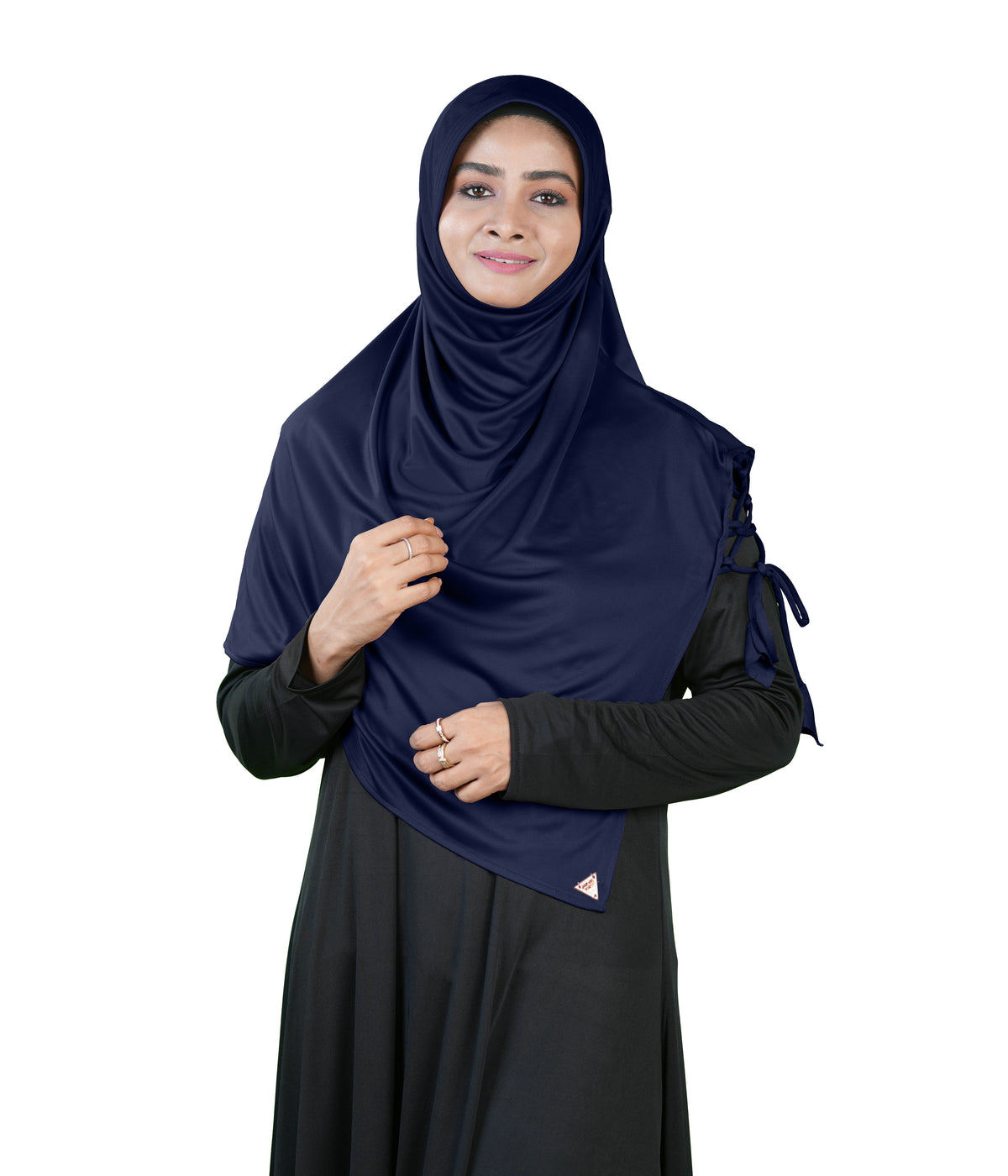 Mehar Famya Elegant Modest Hijab with Lace-Up Shoulder